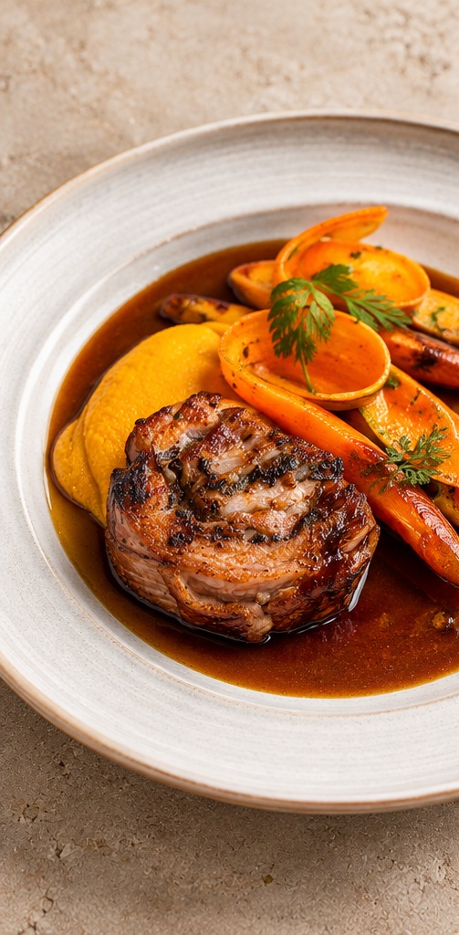 Poitrine de veau et déclinaison de carottes